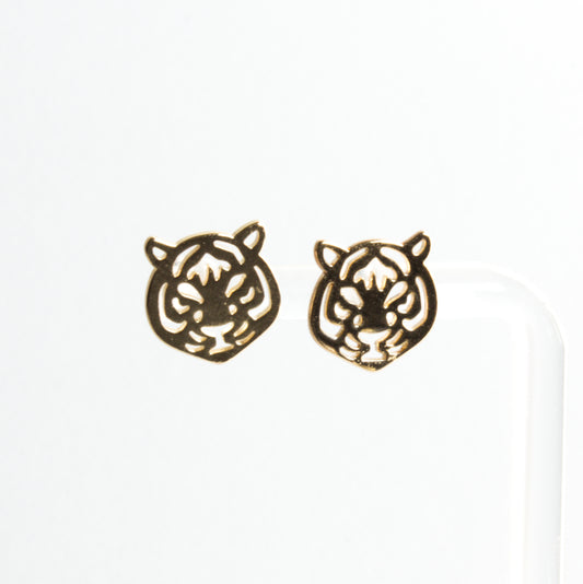 Tiger Face Stud Earrings