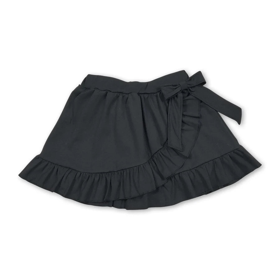 Black Bow Ruffle Skirt