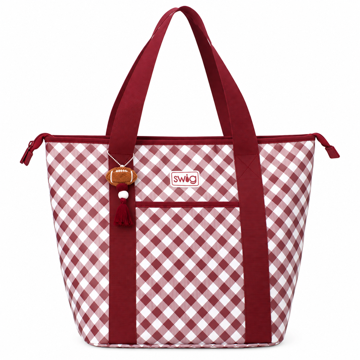 Gameday Gingham Maroon Zippi 36 Cooler