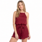 Game Day Sleeveless Satin Romper