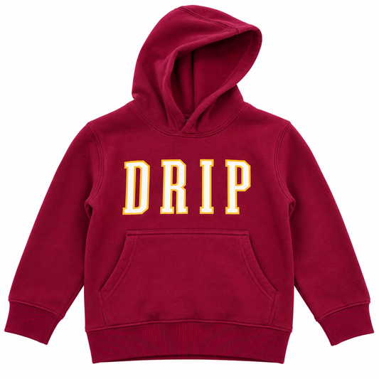 Drip Collegiate Kids' Maroon Hoodie