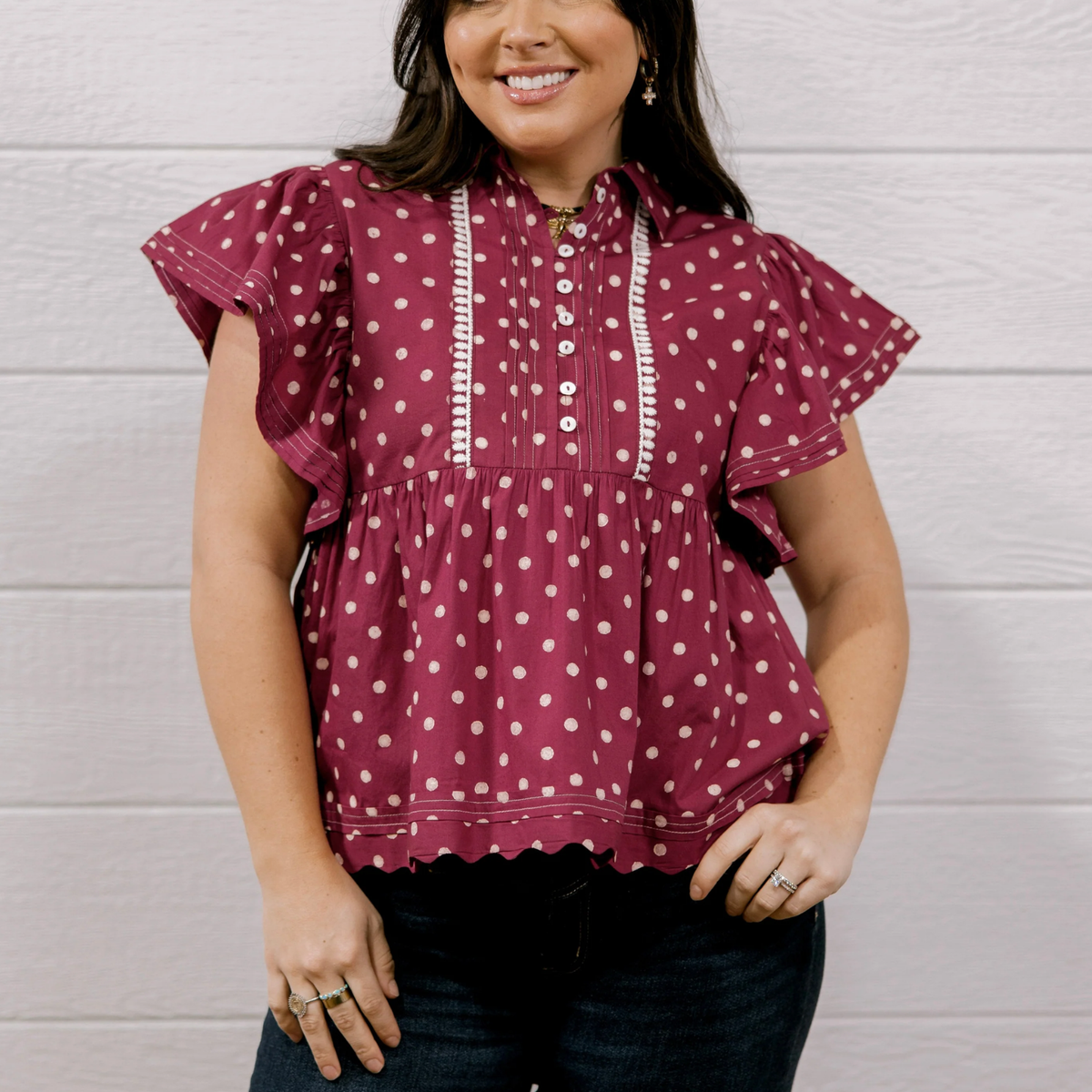 Piper Polka Dot Babydoll Top
