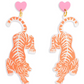 Tiger Heart Earrings Orange/Pink