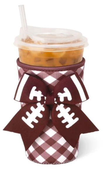 Swig- Gameday Gingham Maroon Cup Coolie