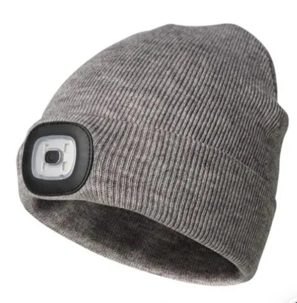 Night Scope Brightside Rechargeable LED Beanie – Gray