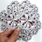 Maroon cheer glitter pom poms trucker hat patch iron on 