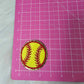 Softball Chenille Glitter Iron On Patch