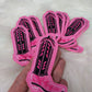 Pink and Black Cowgirl Boot Felt Embroidery Iron On Patch