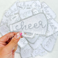SILVER glitter white cheer megaphone hat patch iron on