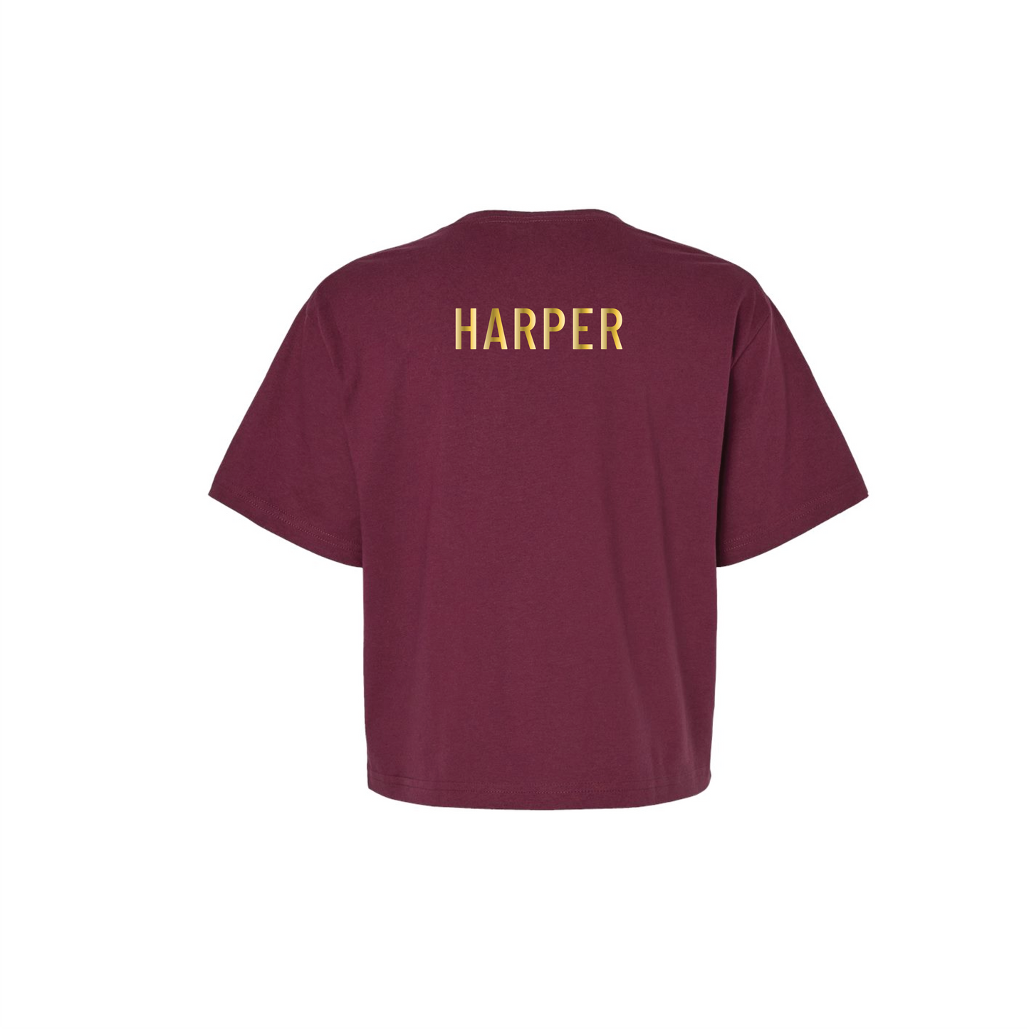 Tigerettes - Maroon & Gold Foil Script Women's Boxy Tee