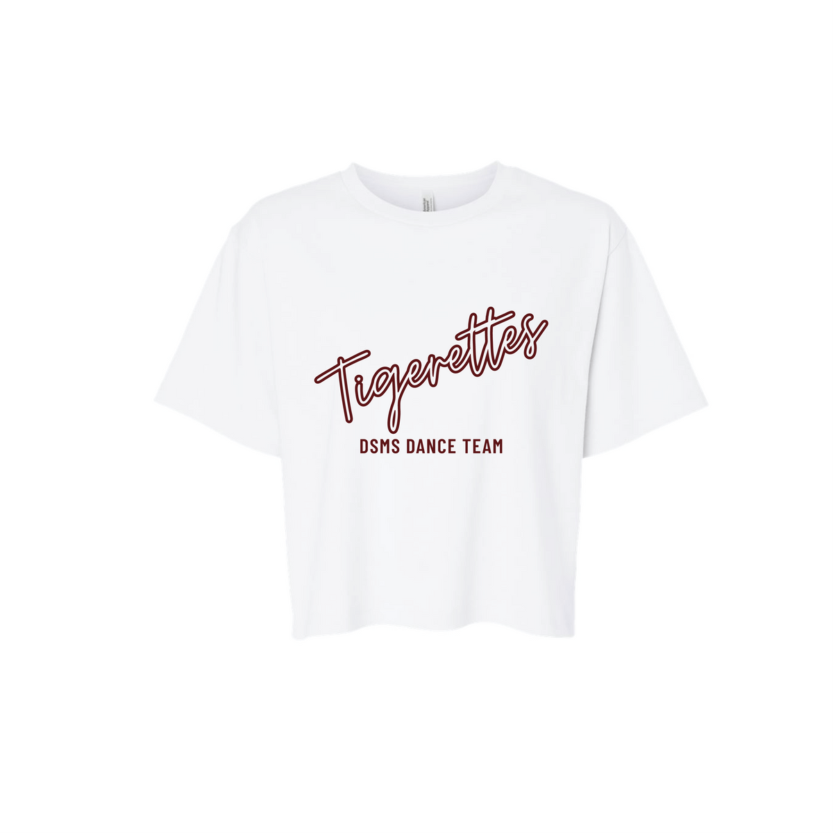 Tigerettes - White & Maroon Script Womens Boxy Fit