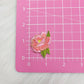 Small Pink Peony Rose Flower Embroidery Iron On Patch