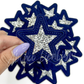 Navy rhinestone star embroidery patch trucker hat patches