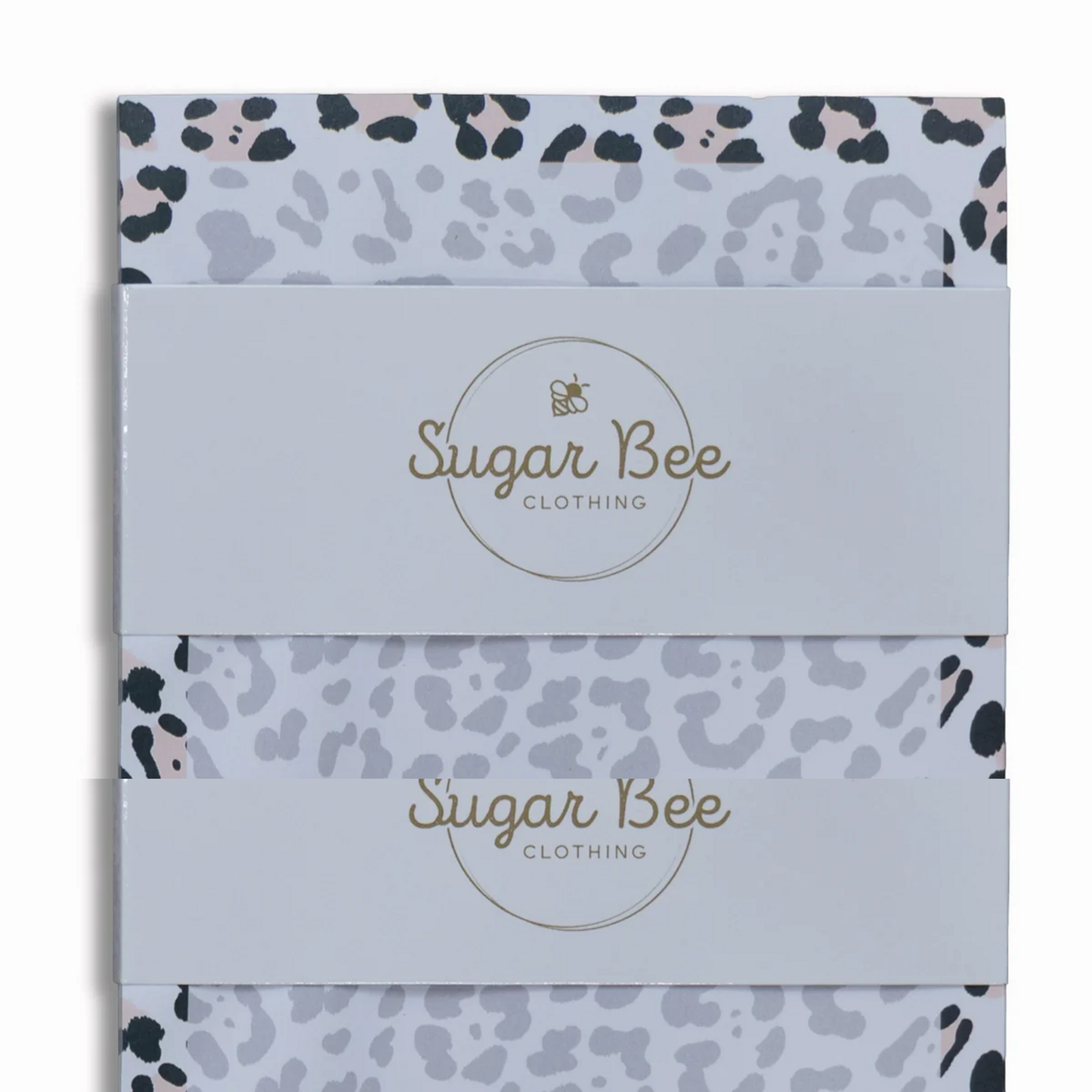 Lunch bag notes with a black, gray and blush animal-print border.