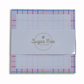 Lunch bag notes with a pink pastel plaid border and central writing area.