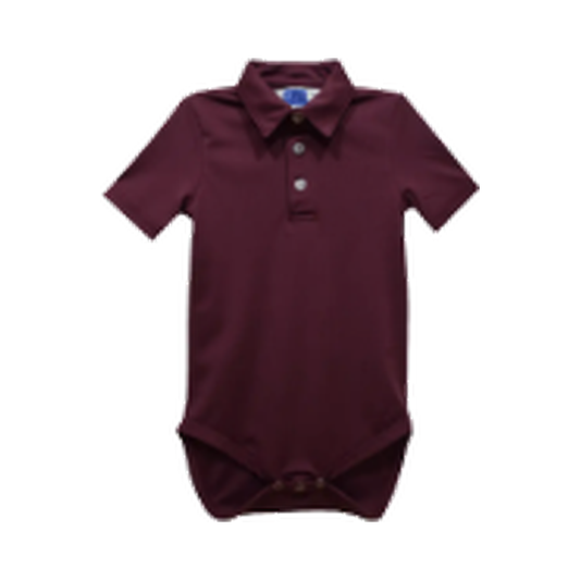 Maroon Infant Performance Polo Bodysuit