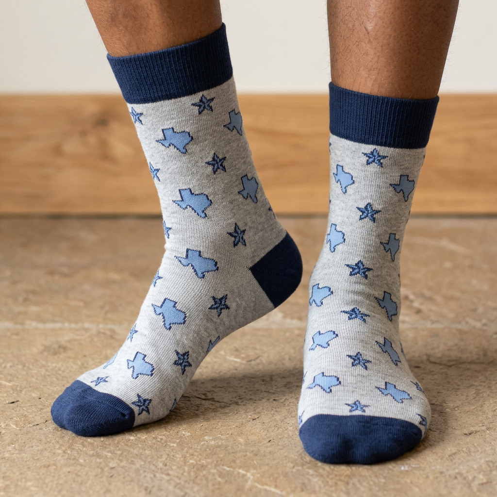 Men’s Texas Star Socks lifestyle close-up
