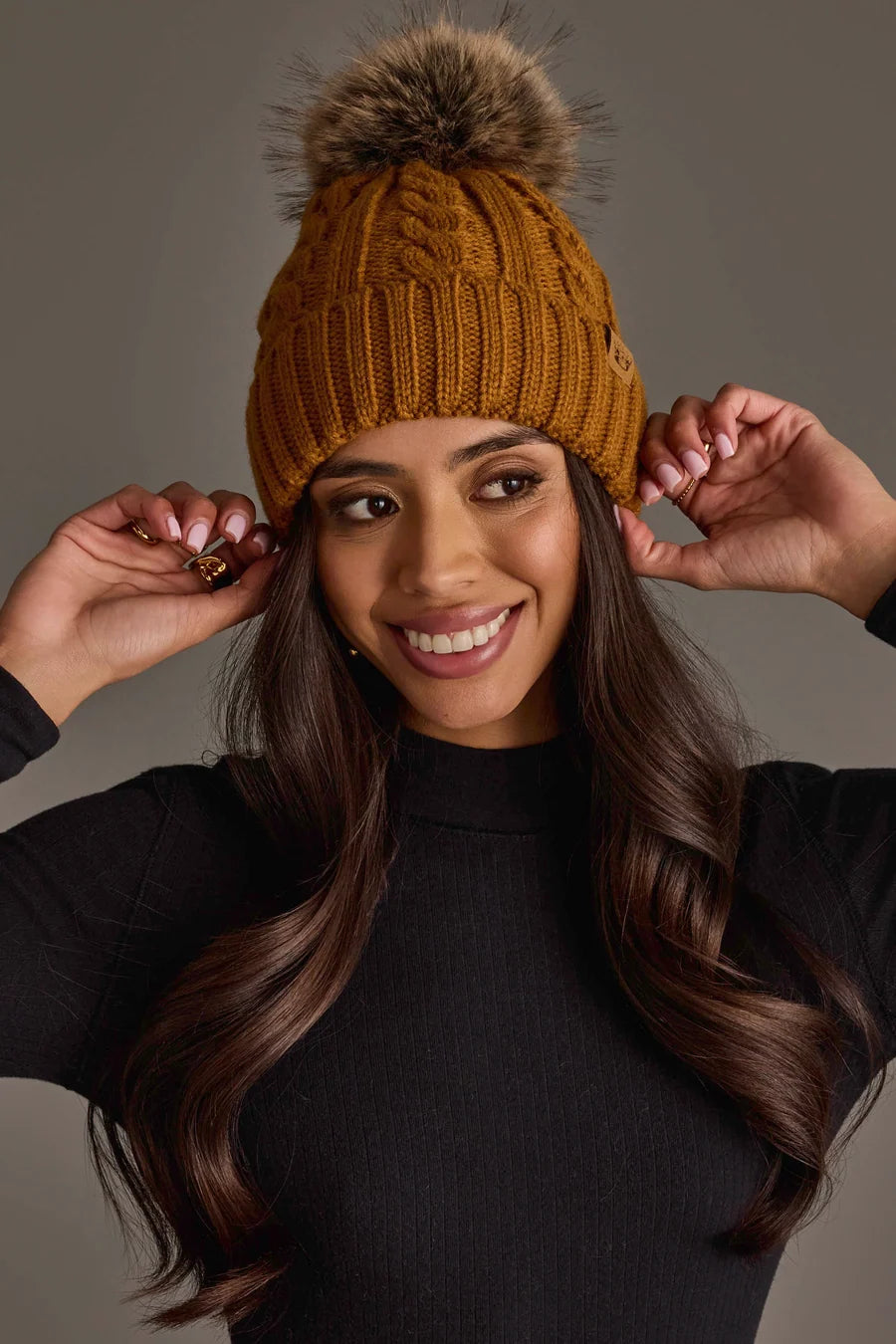 Panache Apparel Mustard Pom Hat