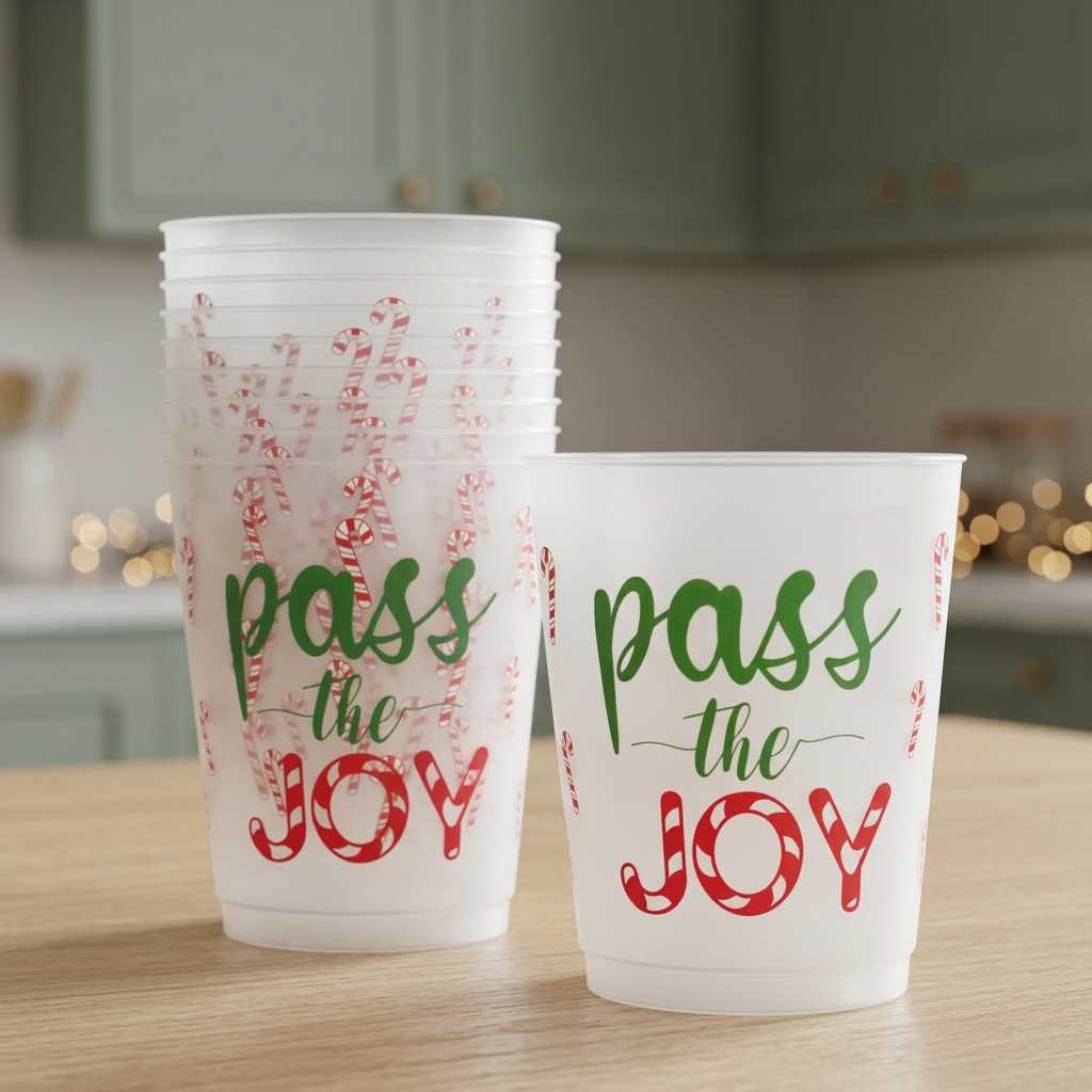 Pass the Joy party cups in a natural entertaining setting
