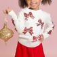 Kids' Red Sequin Bow Christmas Sweater