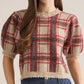 Gem Collar Short Sleeve Christmas Sweater