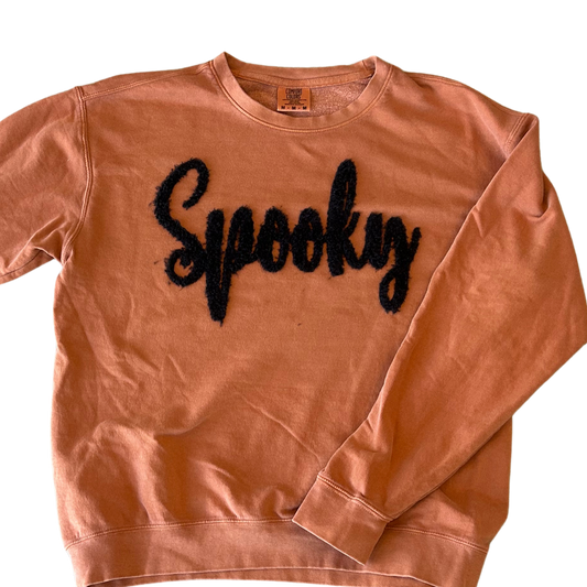 Spooky Fuzzy Letter Sweatshirt