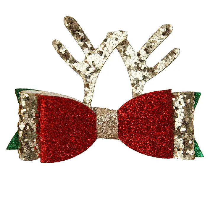 Sparkle Sisters Red Reindeer Bow