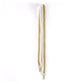 Full-length white and gold striped beaded purse strap with gold-tone clasps