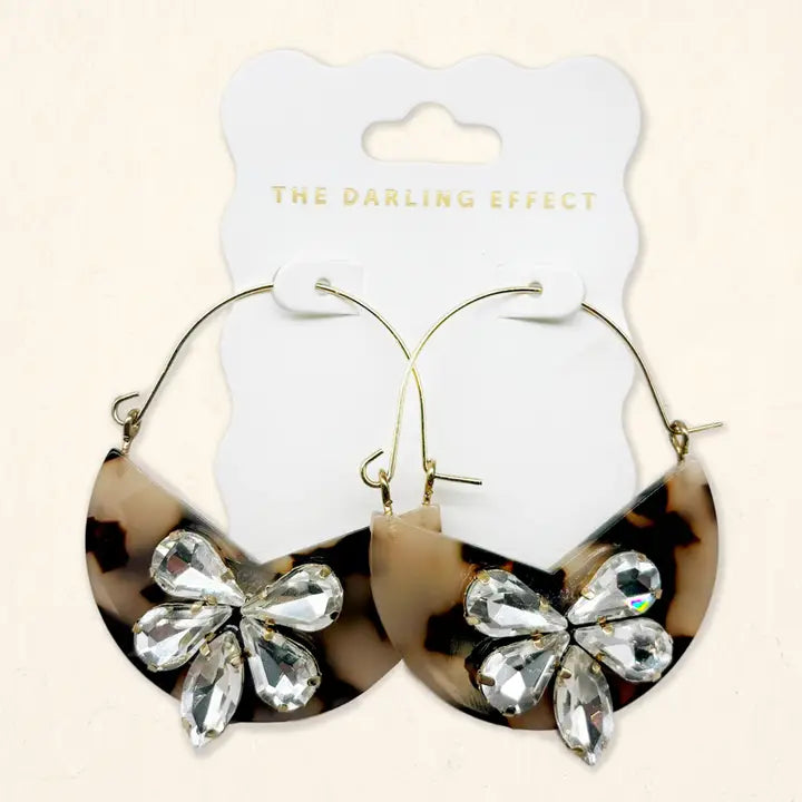 The Darling Effects Marble Bloom Hoop Earrings