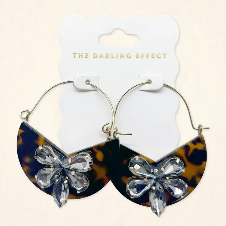 The Darling Effects Marble Bloom Hoop Earrings