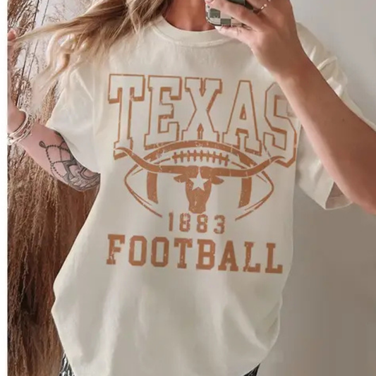 Texas Football Oversized Mineral Graphic Tee