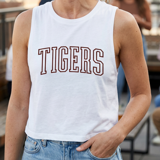 TIGERS Varsity Crop Tank Top