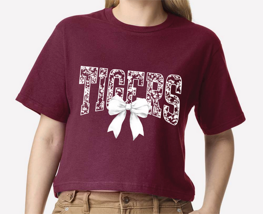 TIGERS Toile +Bow Tshirt (Youth & Adult)