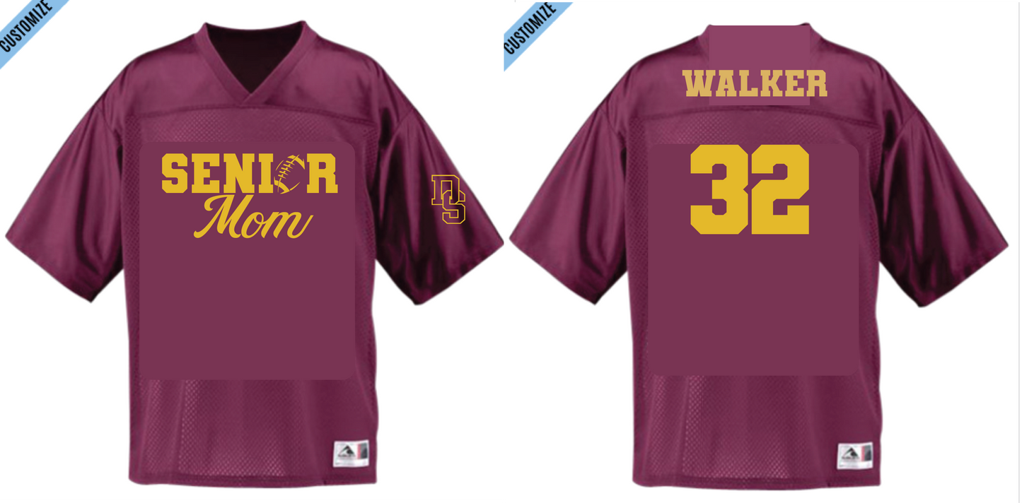 Senior Football Mom - Unisex Jersey (White or Maroon)