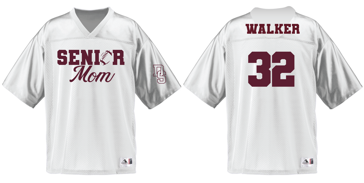 Senior Football Mom - Unisex Jersey (White or Maroon)