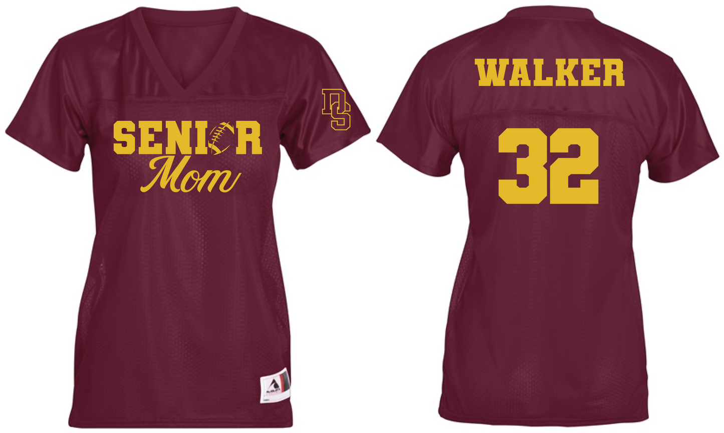 Senior Football Mom - Junior/Fitted Jersey (White or Maroon)